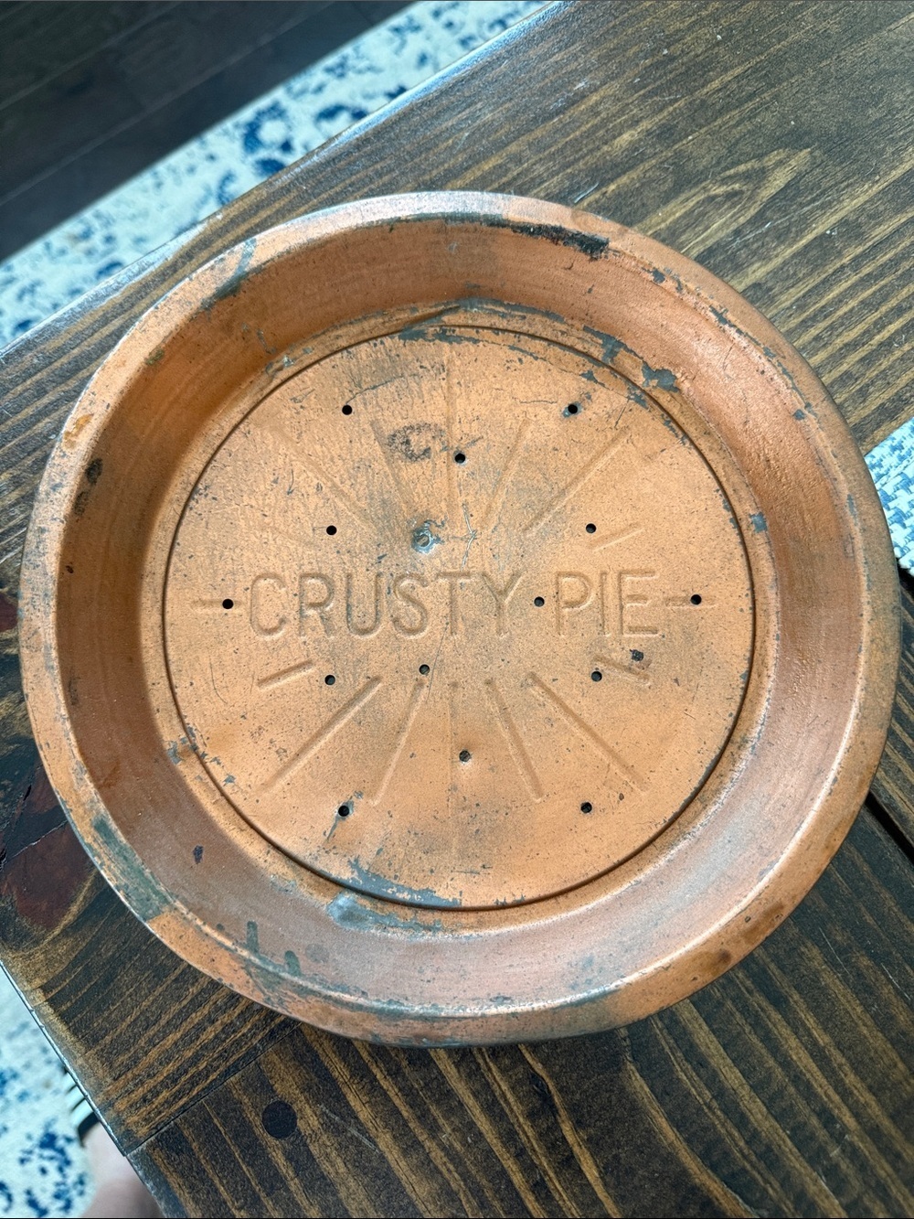 Crusty Pie Pie Pan - Copper Paint